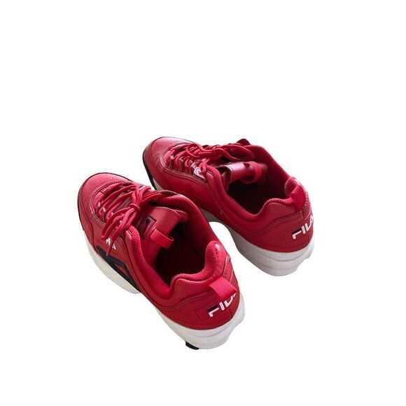 Fila Mens Red Disruptor II Premium Leather Athletic Sneakers Shoes Size 10 - Picture 6 of 8